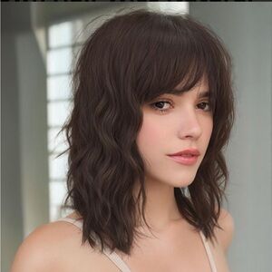 Stylish Brown Wavy Heat  Resistant Wig